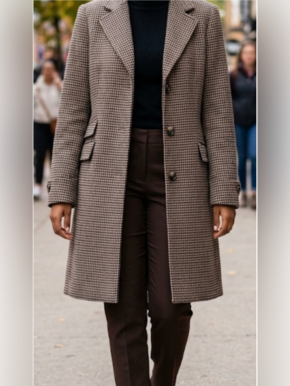 Lauren Ralph Lauren Brown Checked Single-Breasted Trench Coat